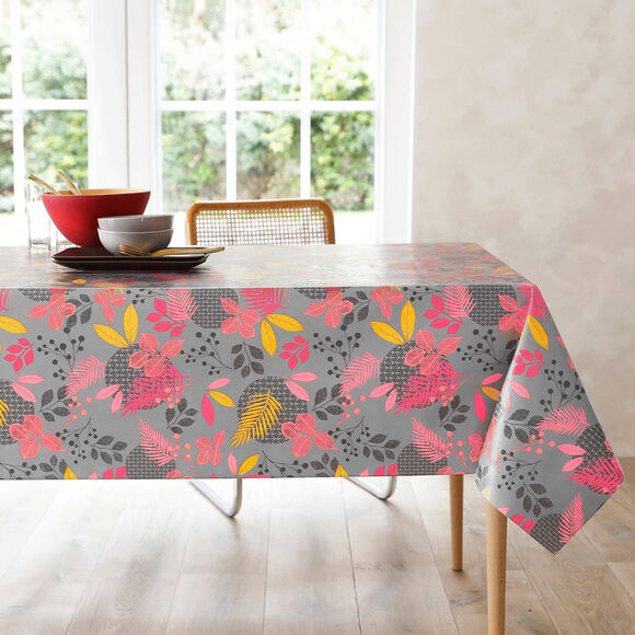 Nappe toile cirée imprimée Feuillages (gris) Nappe toile cirée imprimée Feuillages (gris)